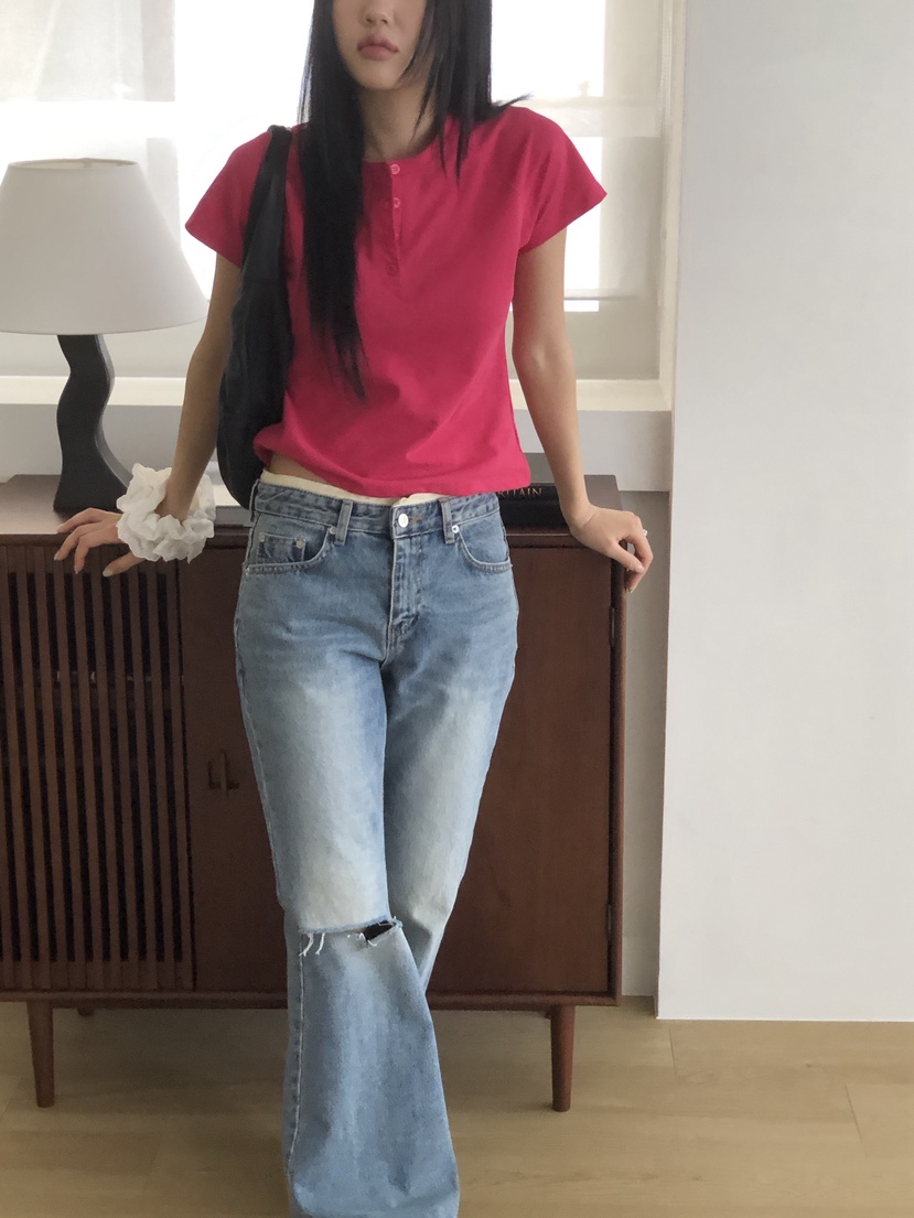 SUNDER MARKET韓國代購女裝新款休閑人氣熱賣T恤不含內搭SUNDER MARKETT恤