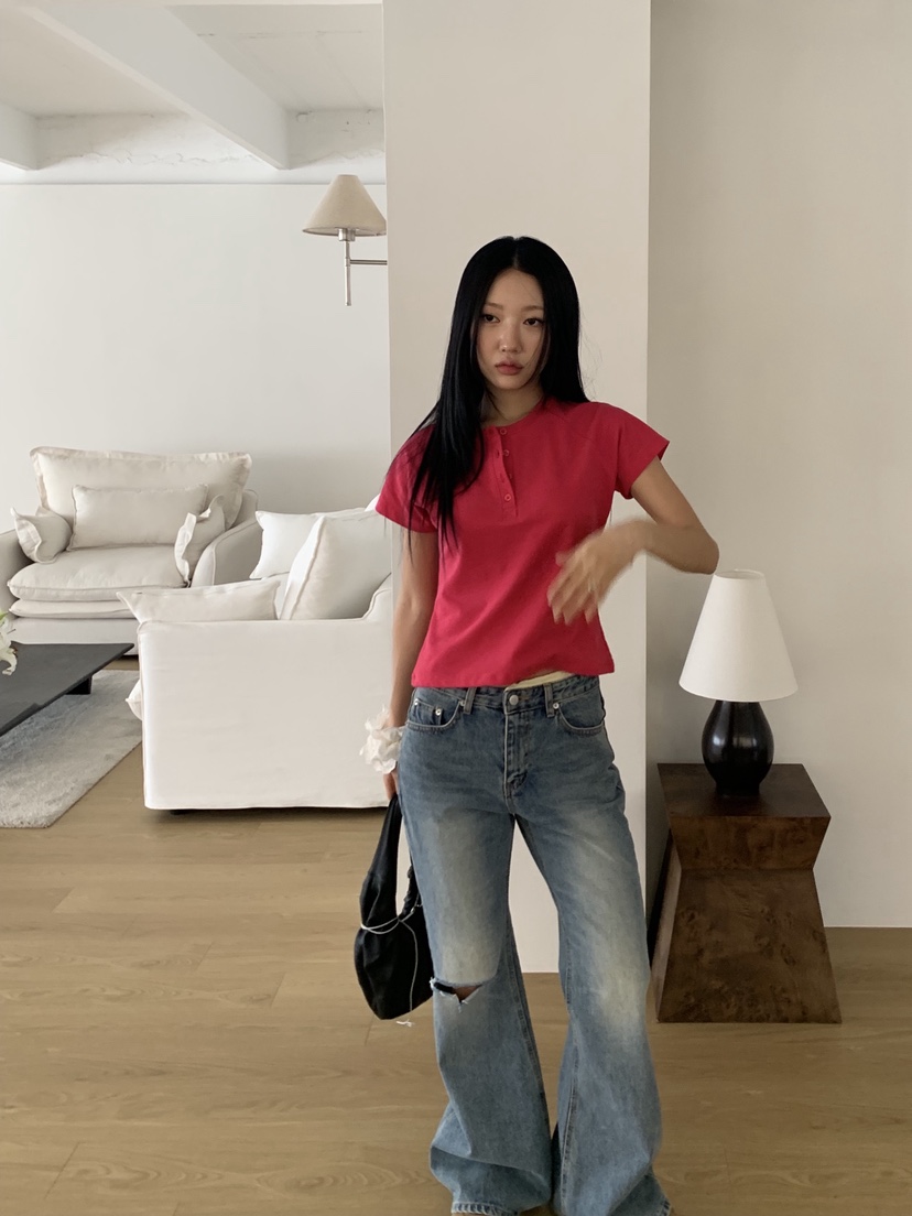 SUNDER MARKET韓國代購女裝新款休閑人氣熱賣T恤不含內搭SUNDER MARKETT恤