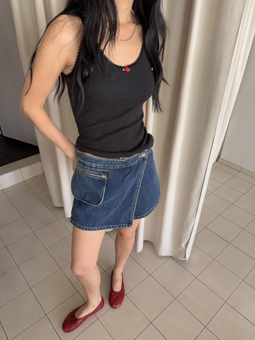 SUNDER MARKET韓國東大門直郵女裝新款休閑時尚裙褲口袋SUNDER MARKET裙褲