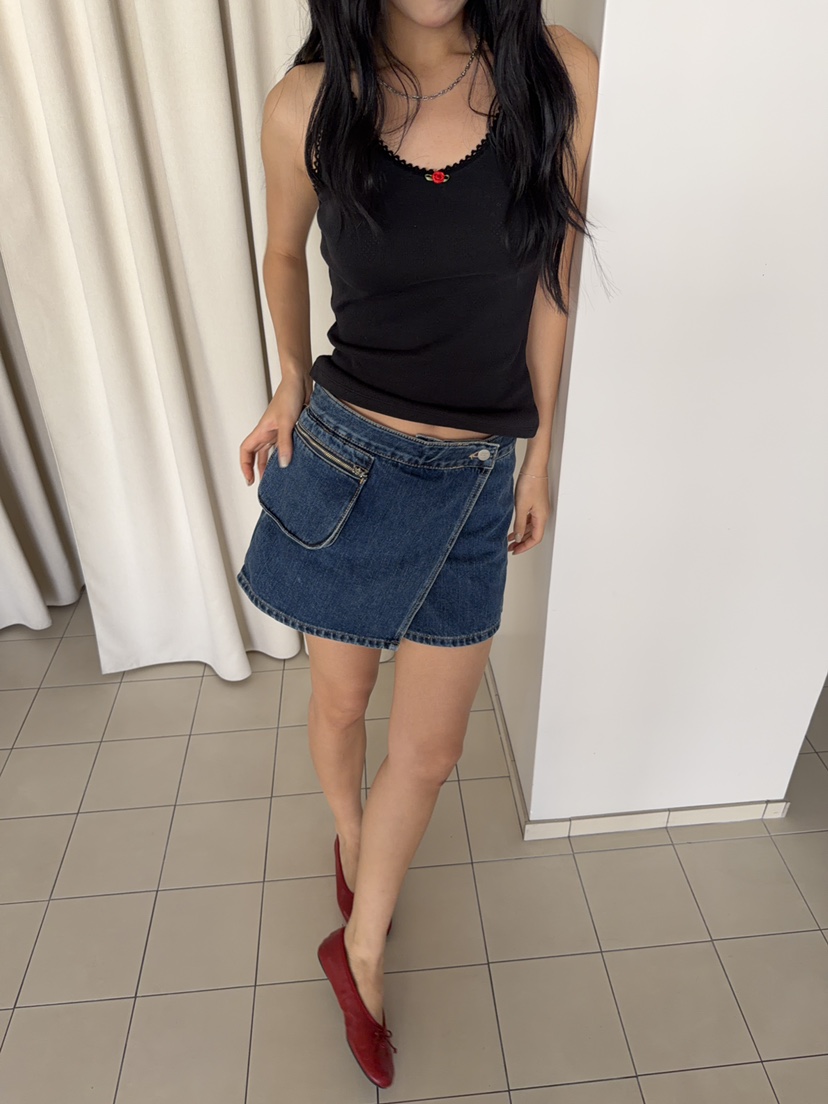 SUNDER MARKET韓國東大門直郵女裝新款休閑時尚裙褲口袋SUNDER MARKET裙褲