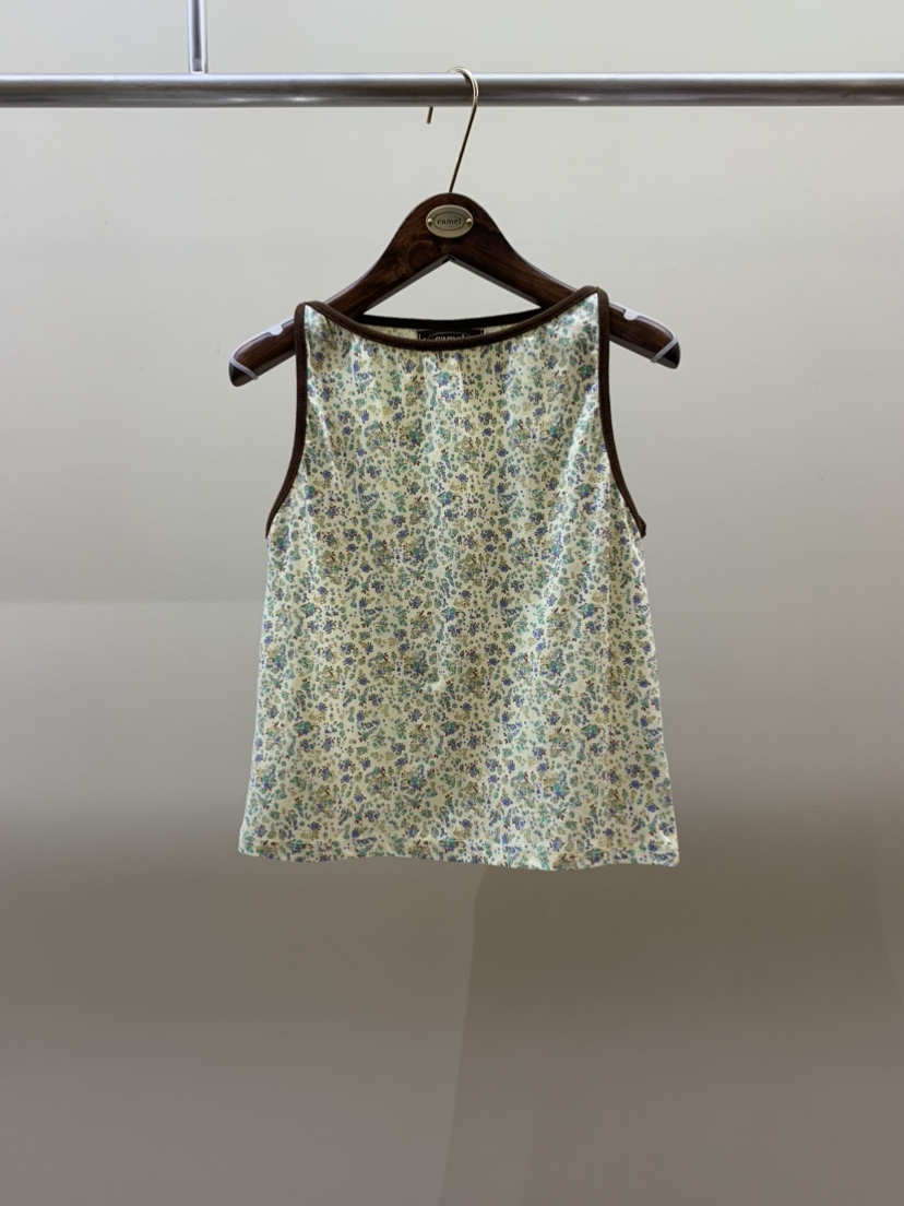 CAMEL-P韓國東大門直郵女士新品26夏季吊帶背心花朵Came_l 家吊帶/背心圖色1
