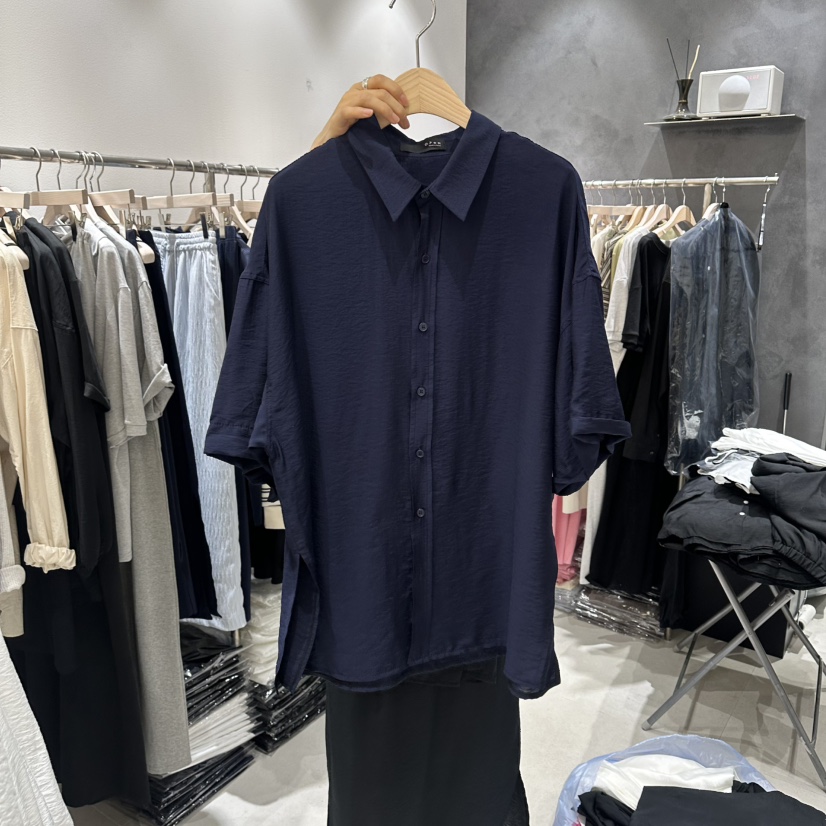 OPEN韓國代購女裝新品職業推薦26春夏時尚熱賣襯衫蕾絲衫OPEN襯衫/蕾絲衫圖色2深藍色