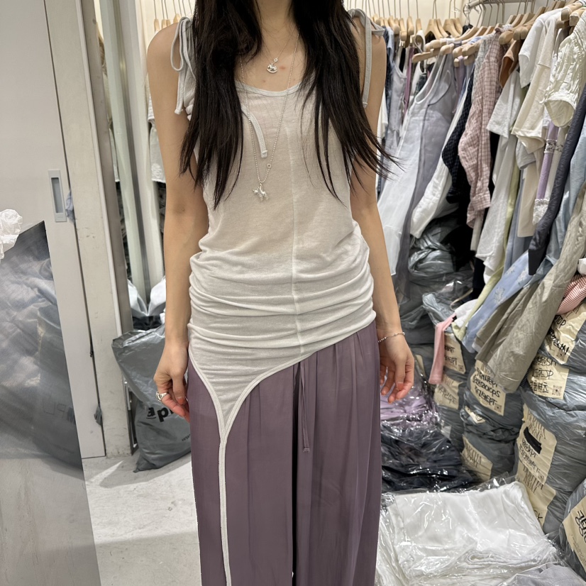 BERTHA韓國直郵實拍女士新款休閑26夏季人氣推薦吊帶背心緞BERTHA吊帶/背心圖色2