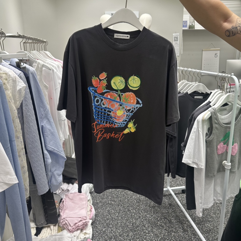 VINTAGE 888韓國直郵女士新款人氣26夏季26春夏職業推薦T恤VINTAGE888/TRIPLE EIGHTT恤圖色2
