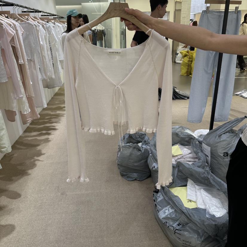 VEGETABLE韓國直郵女士新品26夏季26春夏休閑人氣時尚針織衫VEGETABLE針織衫圖色1粉色