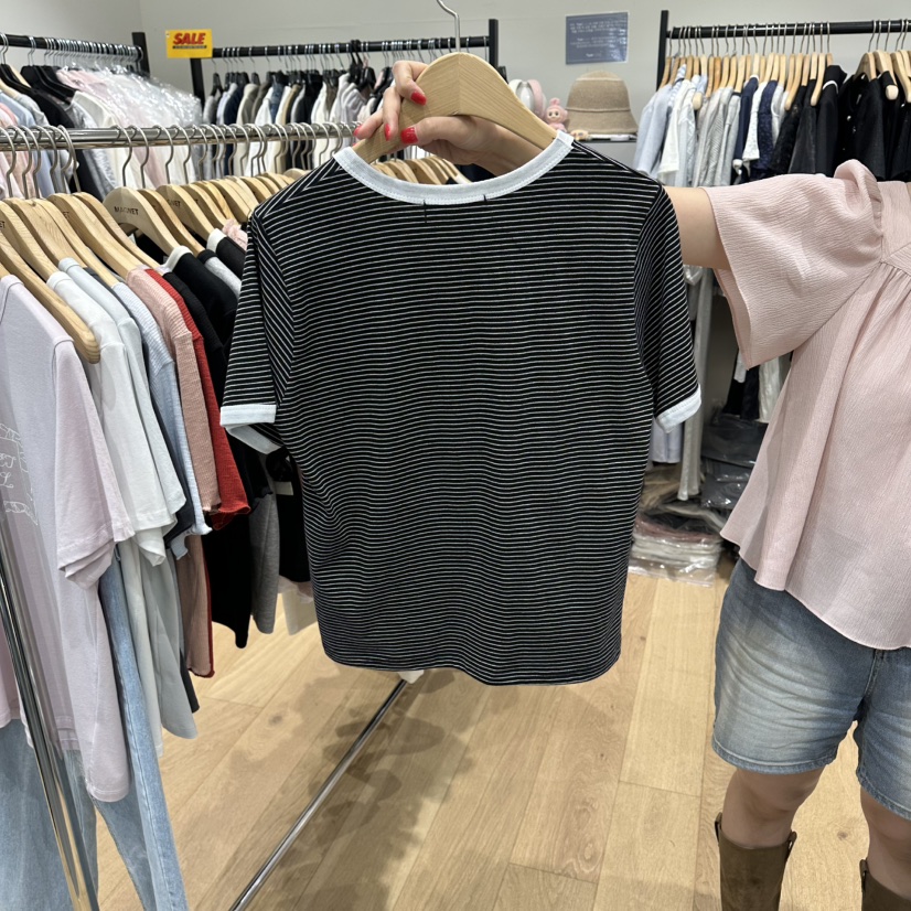 M.G.N韓國代購女裝新品時尚推薦職業熱賣26夏季T恤條紋MAGNETT恤