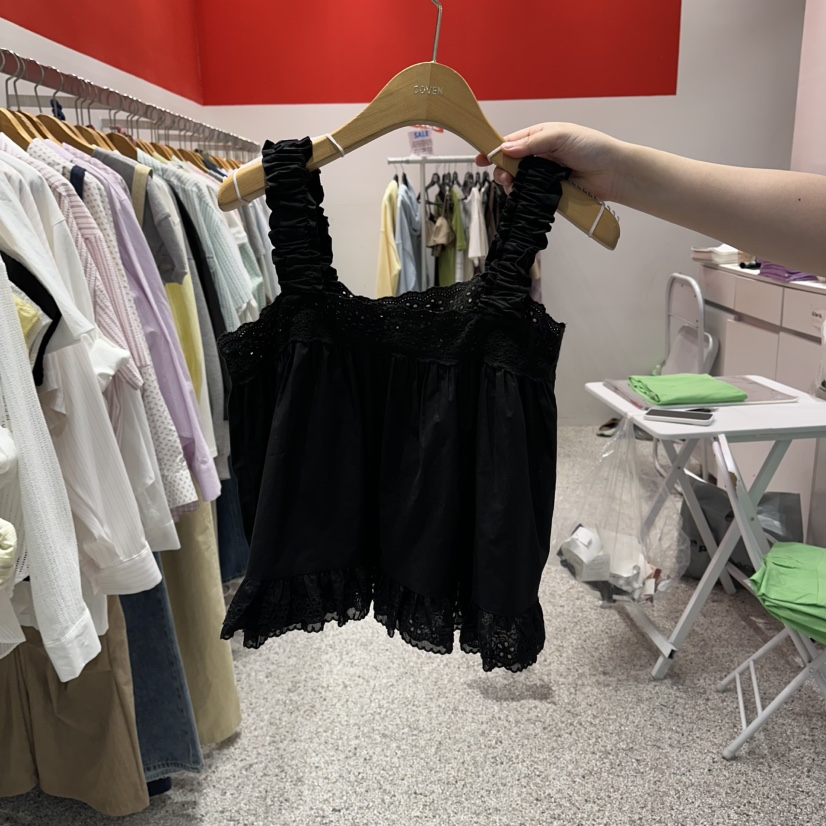 ATPZ韓國直郵女裝新款休閑時尚26春夏人氣職業吊帶背心蕾絲ATTENTION PLEAES吊帶/背心