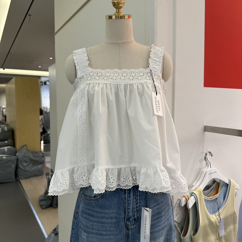 ATPZ韓國直郵女裝新款休閑時尚26春夏人氣職業吊帶背心蕾絲ATTENTION PLEAES吊帶/背心圖色1