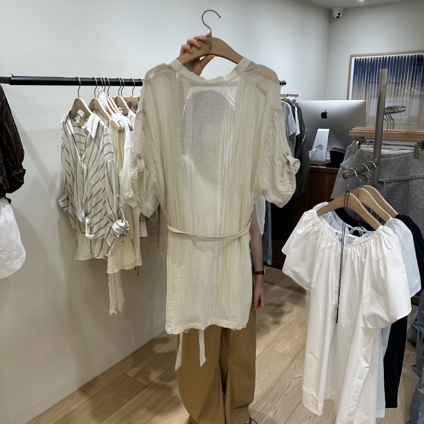 WINSOME韓國直郵女士新品推薦人氣26夏季襯衫蕾絲衫含腰帶WINSOME襯衫/蕾絲衫