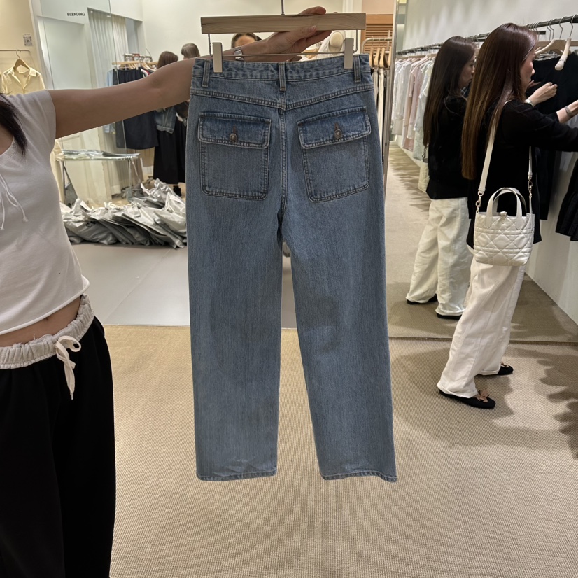 VEGETABLE東大門實拍韓國女裝新品休閑推薦人氣牛仔褲口袋VEGETABLE牛仔褲