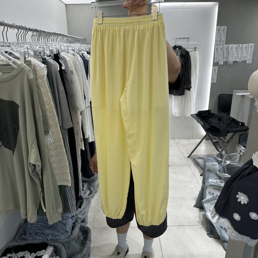 ANDE韓國東大門代購女士新品26春夏26夏季休閑褲褶裥紗布Ande休閑褲