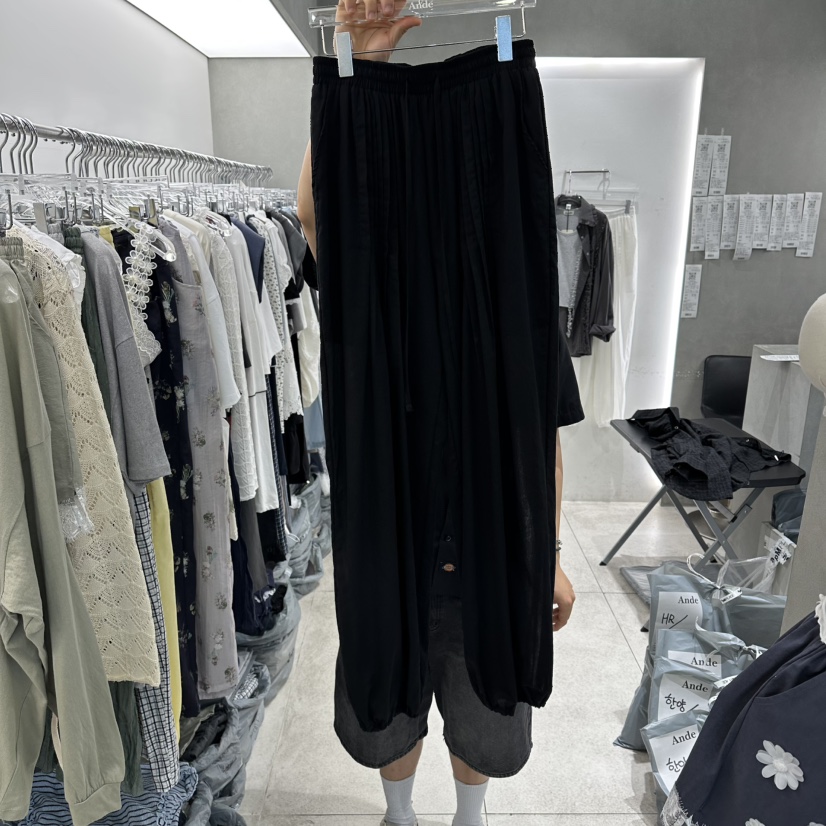 ANDE韓國東大門代購女士新品26春夏26夏季休閑褲褶裥紗布Ande休閑褲圖色2