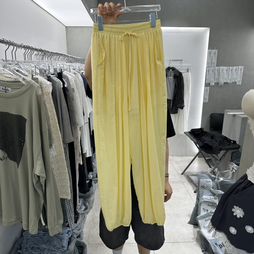 ANDE韓國東大門代購女士新品26春夏26夏季休閑褲褶裥紗布Ande休閑褲圖色3