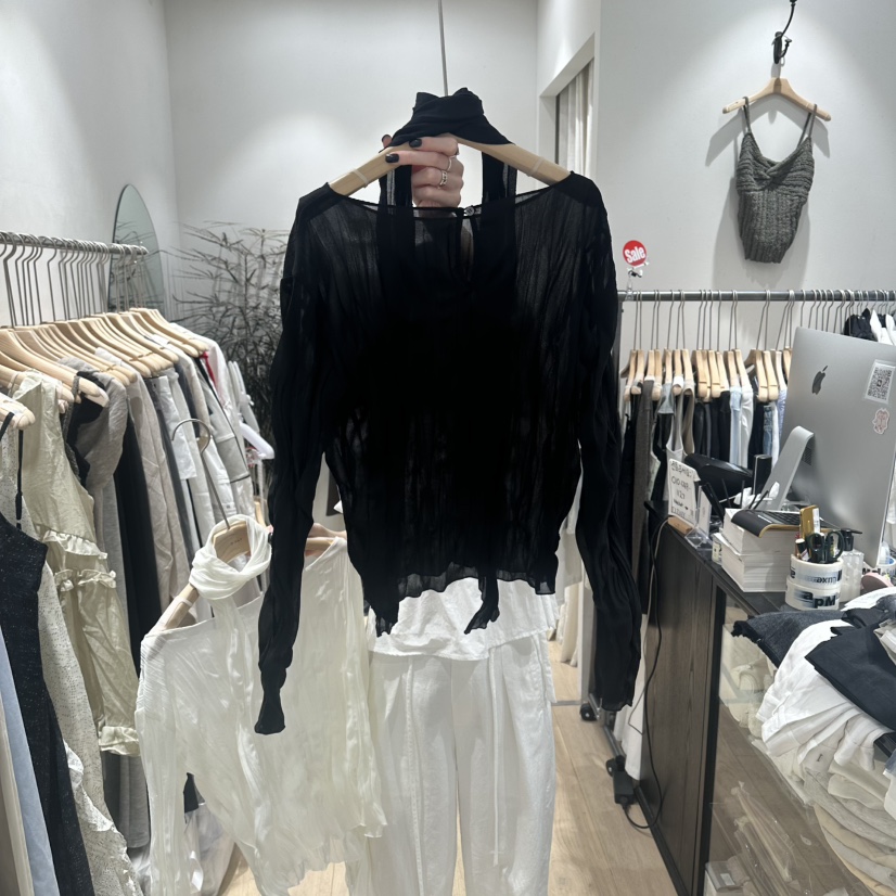 DDAY韓國東大門直郵女士新品26夏季人氣襯衫蕾絲衫含圍巾DDAY襯衫/蕾絲衫