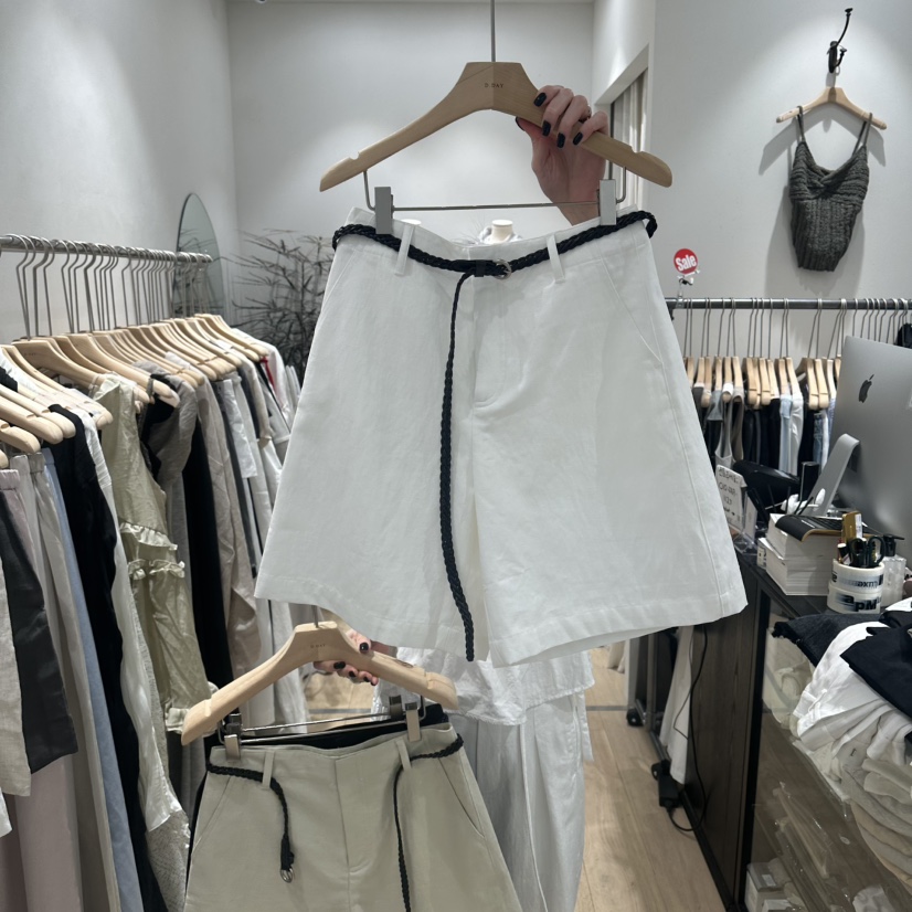 DDAY韓國東大門代購女士新品26夏季時尚26春夏短褲含腰帶DDAY短褲圖色1