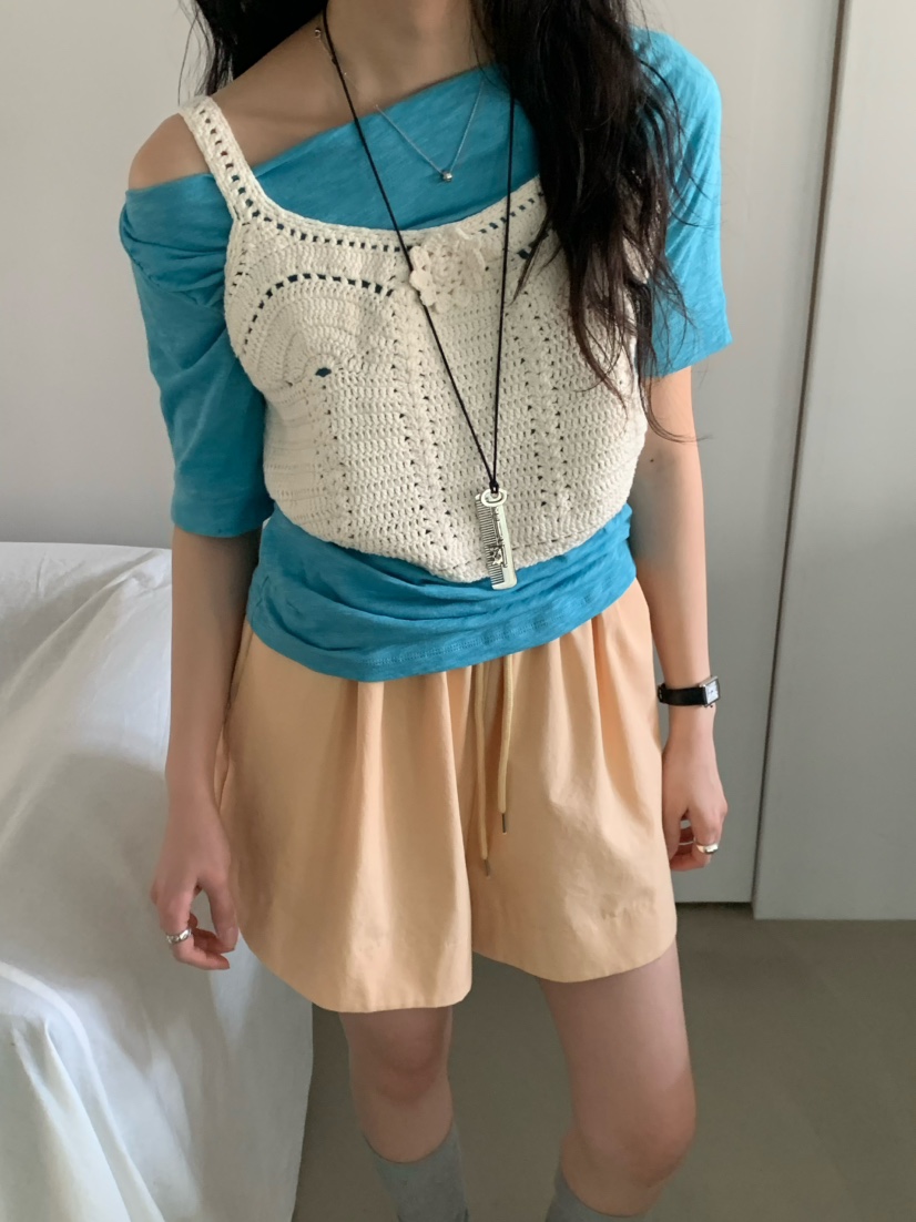 MIXXIN韓國直郵女士新款26夏季時尚職業熱賣休閑人氣T恤披肩MIXXINT恤