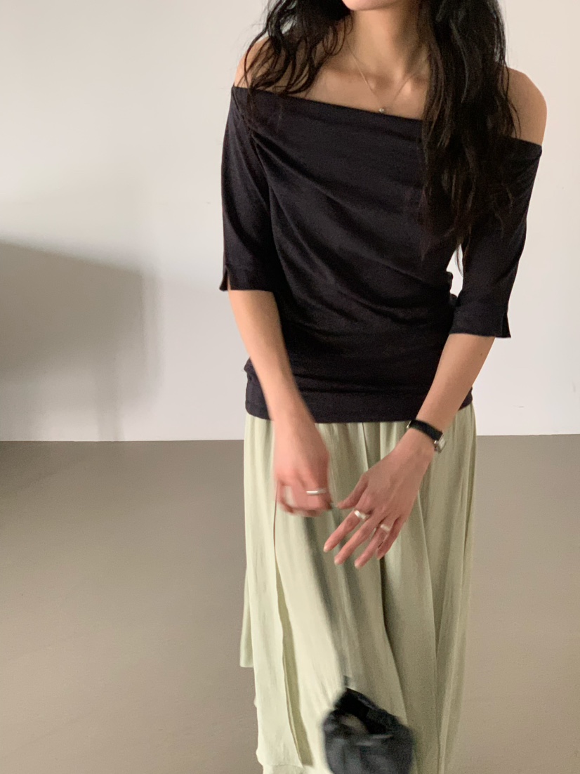 MIXXIN韓國直郵女士新款26夏季時尚職業熱賣休閑人氣T恤披肩MIXXINT恤圖色2