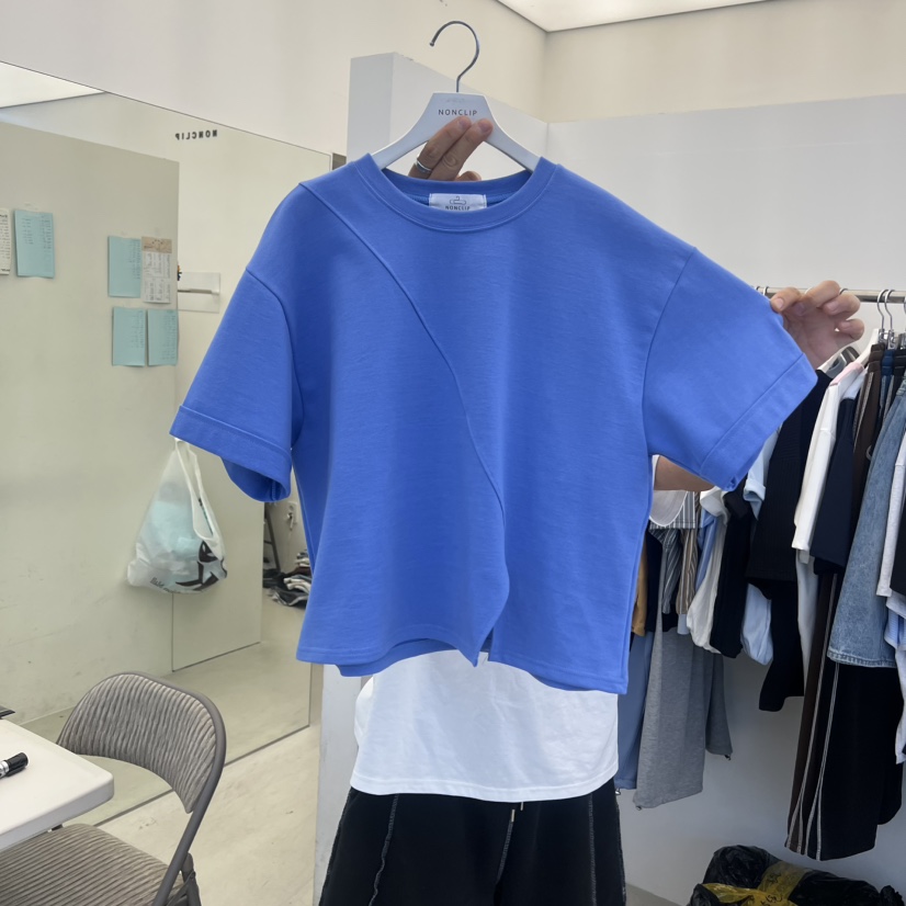 NON CLIP韓國代購女裝新品休閑推薦時尚26春夏人氣熱賣T恤NON CLIPT恤圖色1