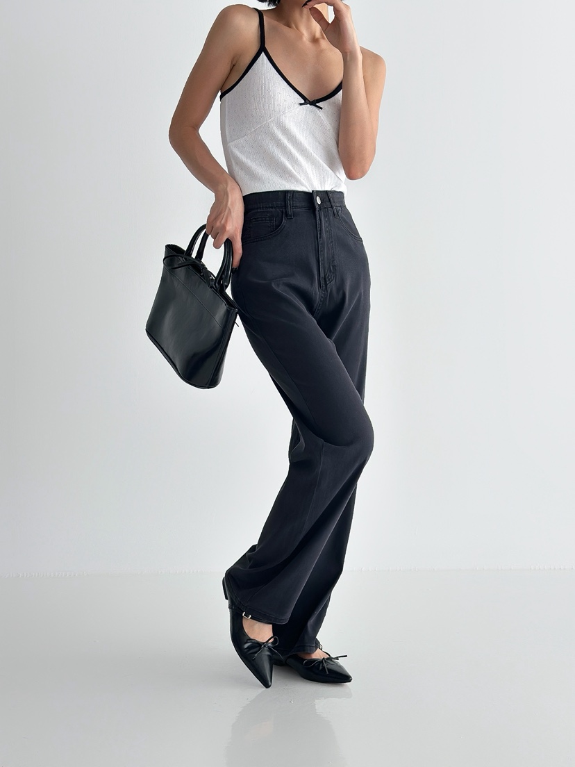 KAELI韓國東大門代購女裝新款26春夏休閑牛仔褲天絲高腰綁帶KAELI牛仔褲