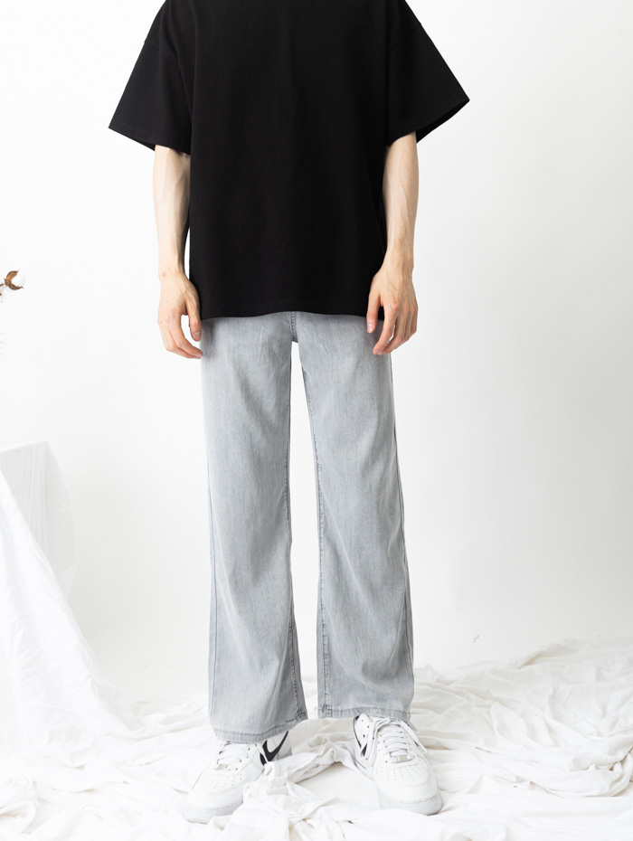 KAELI韓國東大門代購女裝新款26春夏休閑牛仔褲天絲高腰綁帶KAELI牛仔褲圖色3
