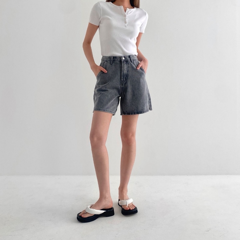 KAELI韓國直郵女裝新款26夏季時尚休閑推薦熱賣人氣短褲開衩KAELI短褲圖色2灰色