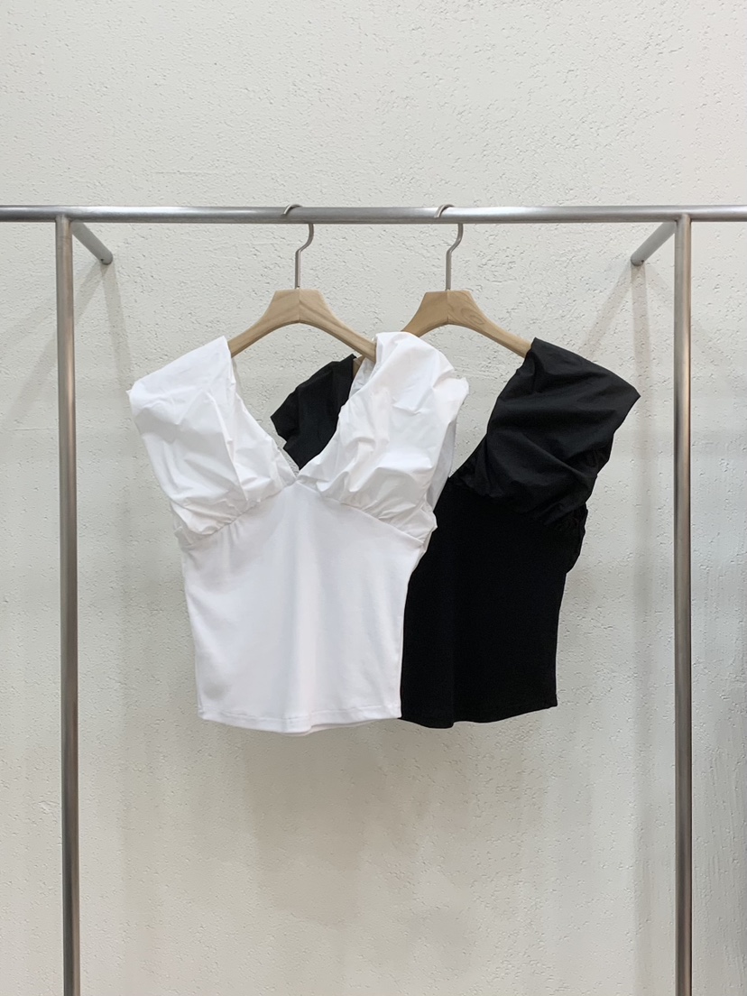LIGHT AND SALT韓國直郵女士新品推薦吊帶背心荷葉邊羅紋LIGHT AND SALT吊帶/背心
