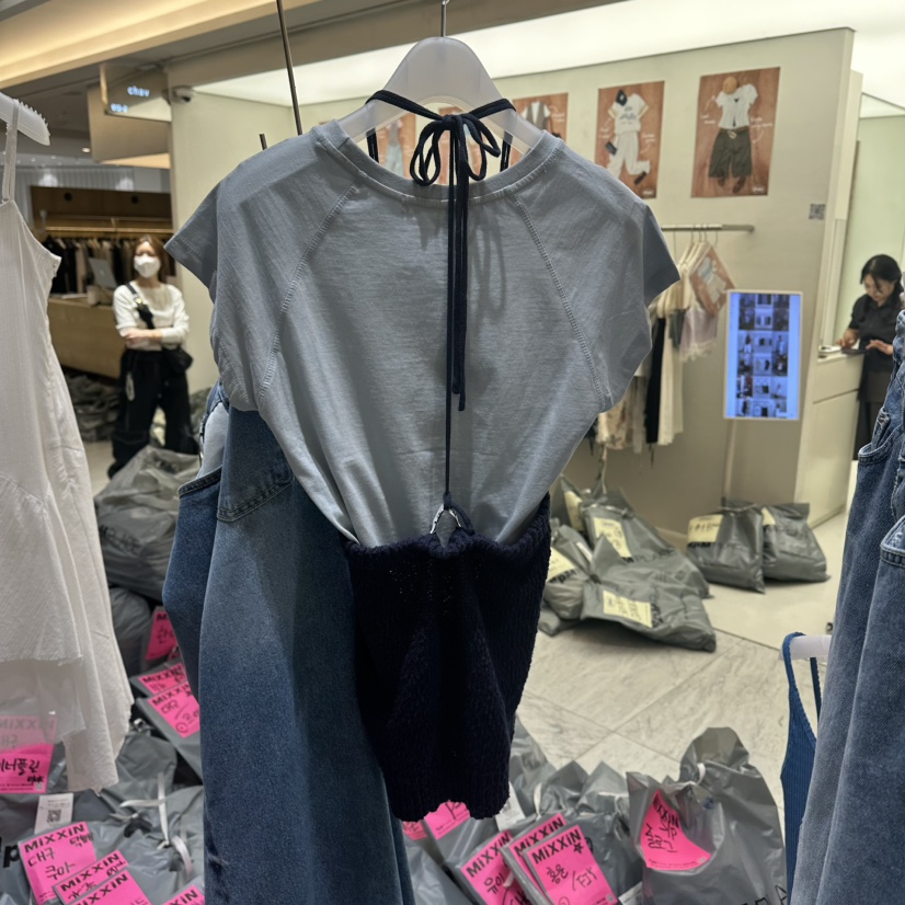 MIXXIN韓國東大門代購女士新款26夏季26春夏吊帶背心不含內搭MIXXIN吊帶/背心