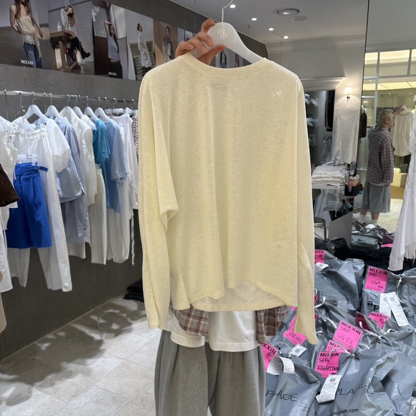 MIXXIN韓國直郵女士新品26夏季職業26春夏熱賣長袖T恤鏤空MIXXIN長袖T恤圖色3