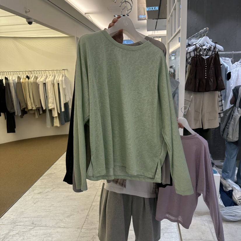 MIXXIN韓國直郵女士新品26夏季職業26春夏熱賣長袖T恤鏤空MIXXIN長袖T恤圖色5