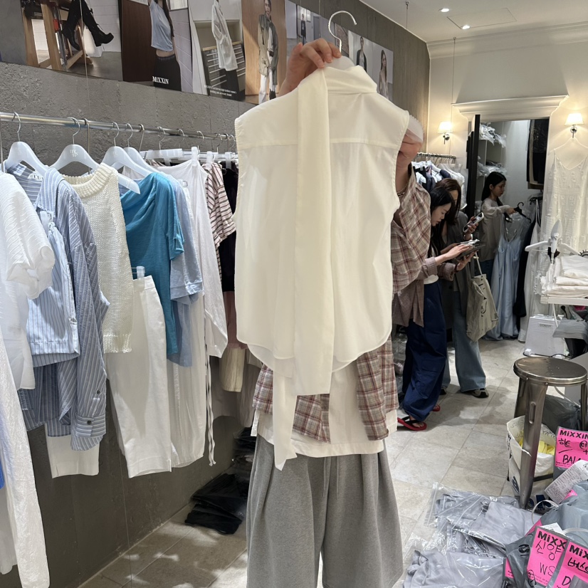 MIXXIN韓國代購女士新品26春夏熱賣休閑人氣吊帶背心含圍巾MIXXIN吊帶/背心