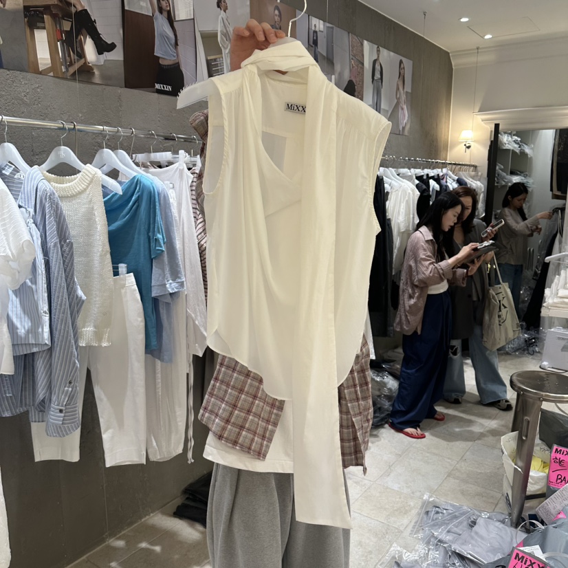 MIXXIN韓國代購女士新品26春夏熱賣休閑人氣吊帶背心含圍巾MIXXIN吊帶/背心圖色2