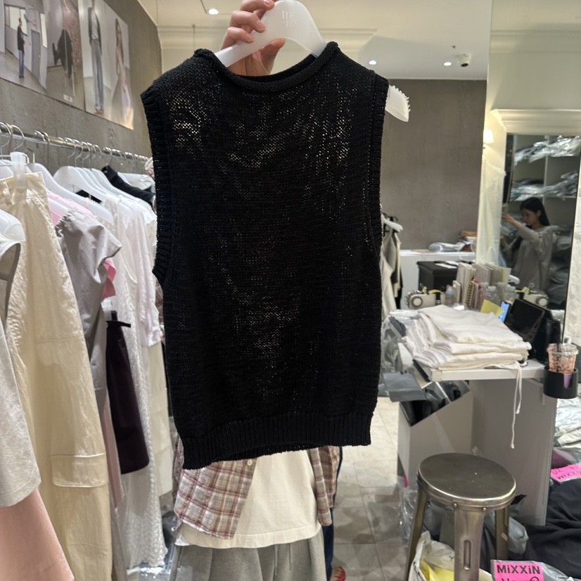 MIXXIN韓國東大門代購女裝新款休閑人氣吊帶背心亞麻針織MIXXIN吊帶/背心圖色3