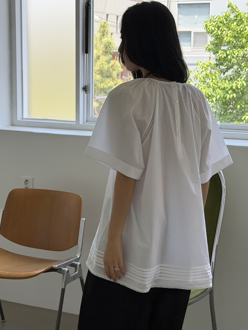 KARE/WEREPIECE韓國代購女士新品人氣襯衫蕾絲衫插肩袖褶裥KARE/WEREPIECE襯衫/蕾絲衫