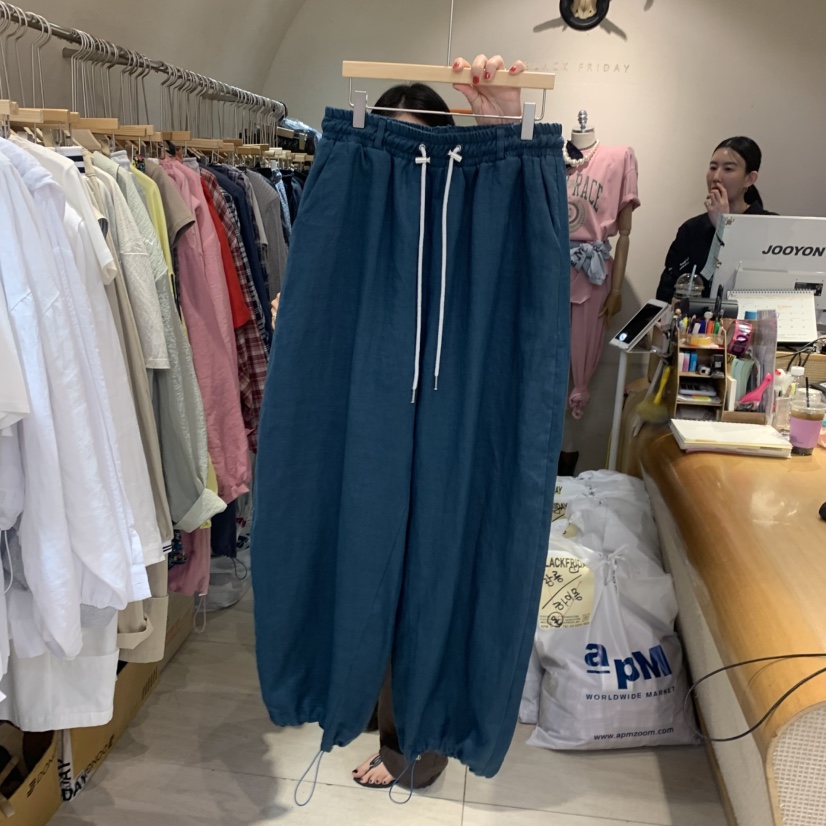 BLACKFRIDAY韓國東大門代購女士新款時尚26春夏休閑褲亞麻布BLACK FRIDAY休閑褲圖色3