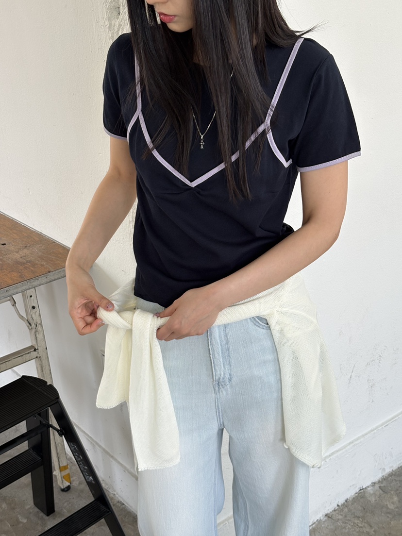Verbena韓國東大門直郵女裝新品26夏季時尚推薦T恤假兩件VerbenaT恤