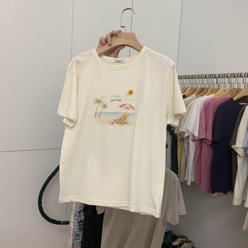 DOHWAJI韓國直郵女裝新款熱賣休閑26夏季職業推薦時尚T恤DOHWAJIT恤圖色2