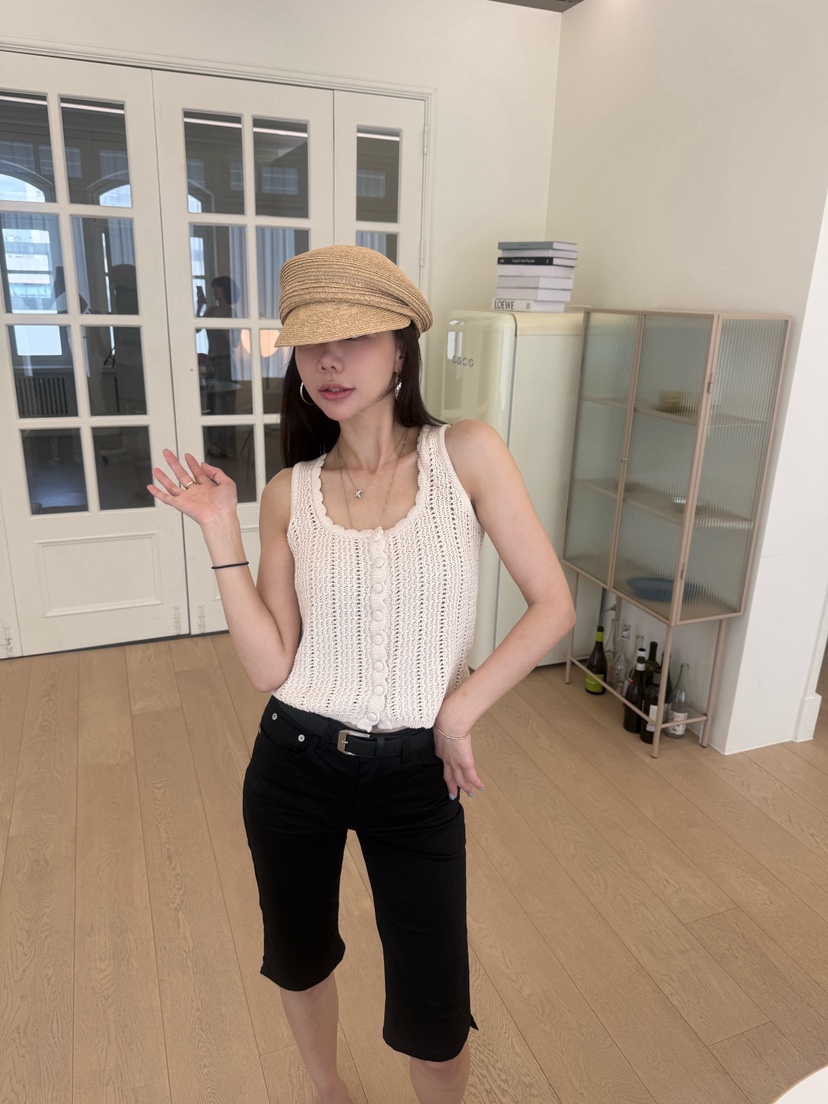 LUMIPLE韓國直郵實拍女士新款推薦人氣休閑吊帶背心紐扣背心LUMIPLE吊帶/背心