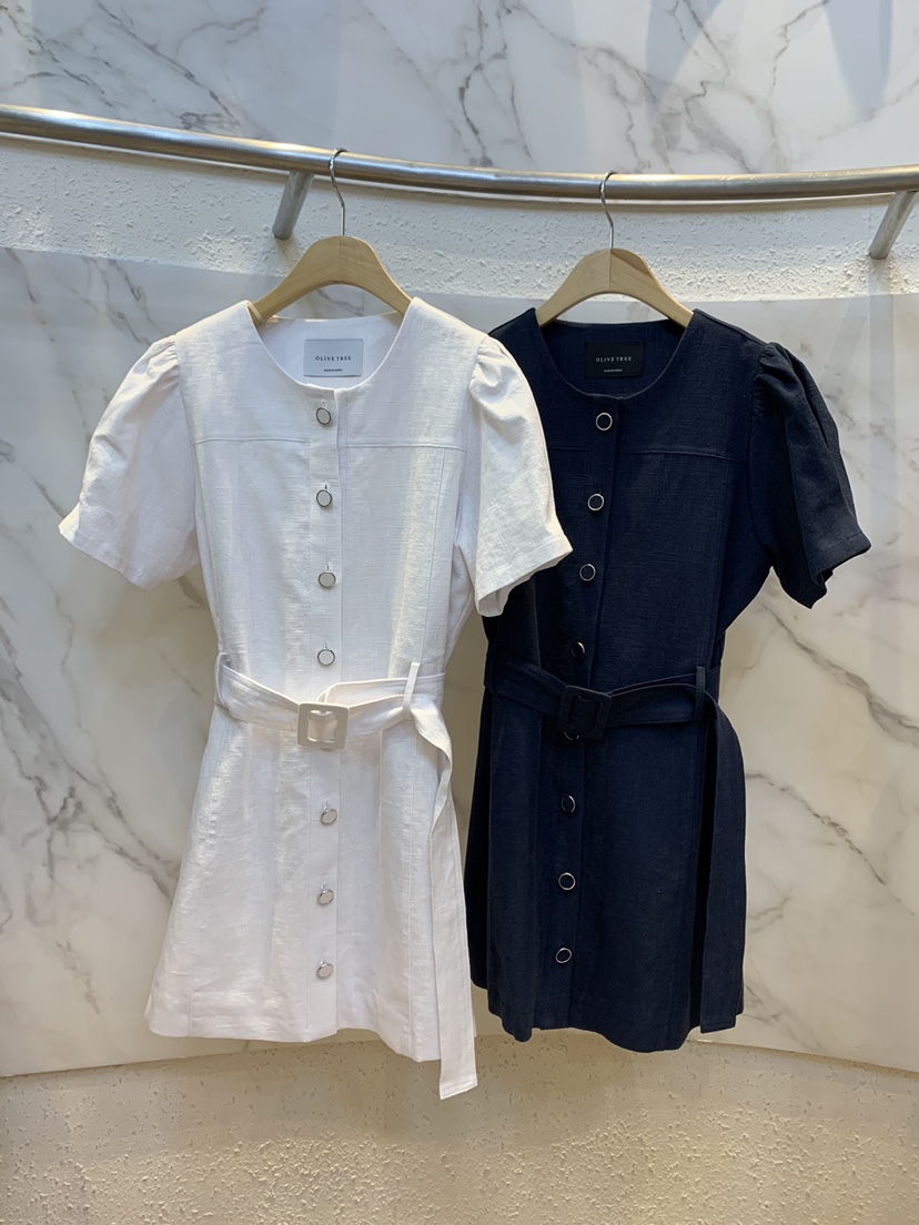 OLIVE TrEE韓國代購女裝新款熱賣26夏季職業連衣裙含腰帶OLIVE TrEE連衣裙
