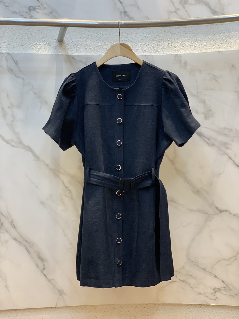 OLIVE TrEE韓國代購女裝新款熱賣26夏季職業連衣裙含腰帶OLIVE TrEE連衣裙圖色2