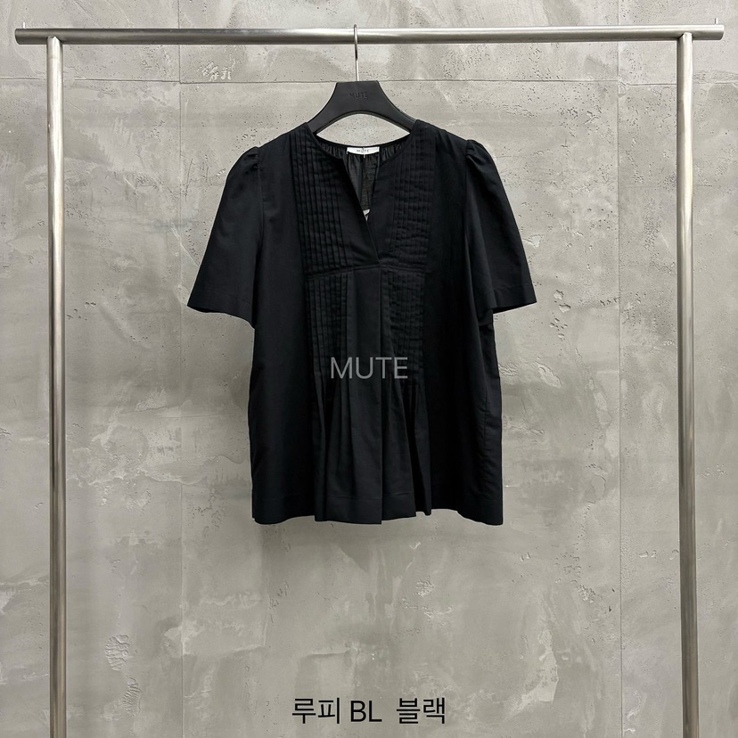 MUTE-P韓國代購女裝新款時尚職業26春夏人氣26夏季襯衫蕾絲衫MUTE襯衫/蕾絲衫圖色4黑色
