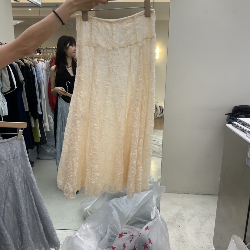 FLAUNT韓國直郵實拍女裝新品人氣休閑推薦26春夏長裙透明FLAUNT長裙