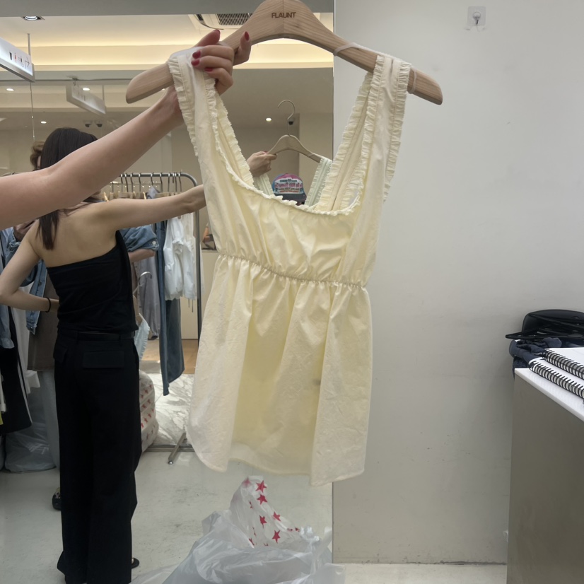 FLAUNT韓國東大門代購女裝新品推薦26春夏吊帶背心棉質綁帶FLAUNT吊帶/背心圖色4