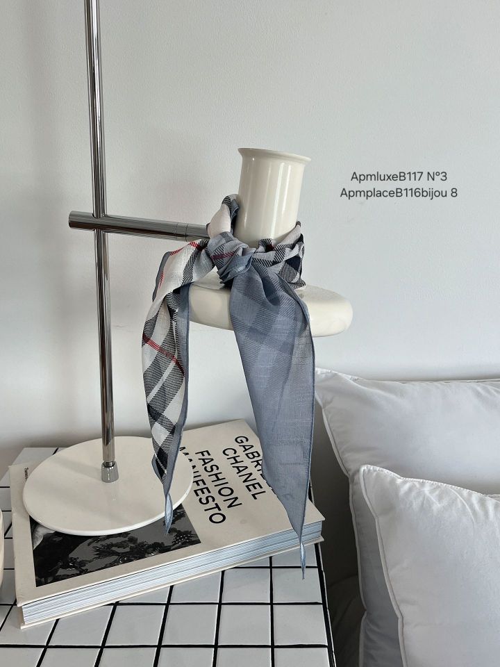 N3韓國東大門直郵女士新品26春夏時尚26夏季圍巾披肩格紋亞麻N3圍巾/披肩圖色2