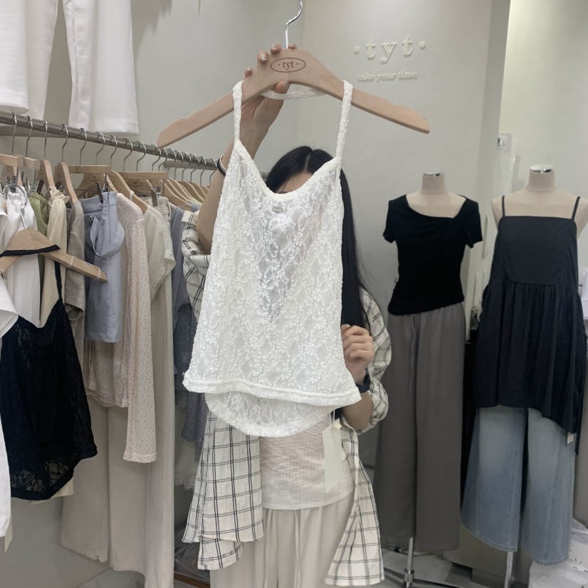 TAKE YOUE TIME韓國代購女士新品26春夏26夏季吊帶背心蕾絲TAKE YOUE TIME吊帶/背心圖色1