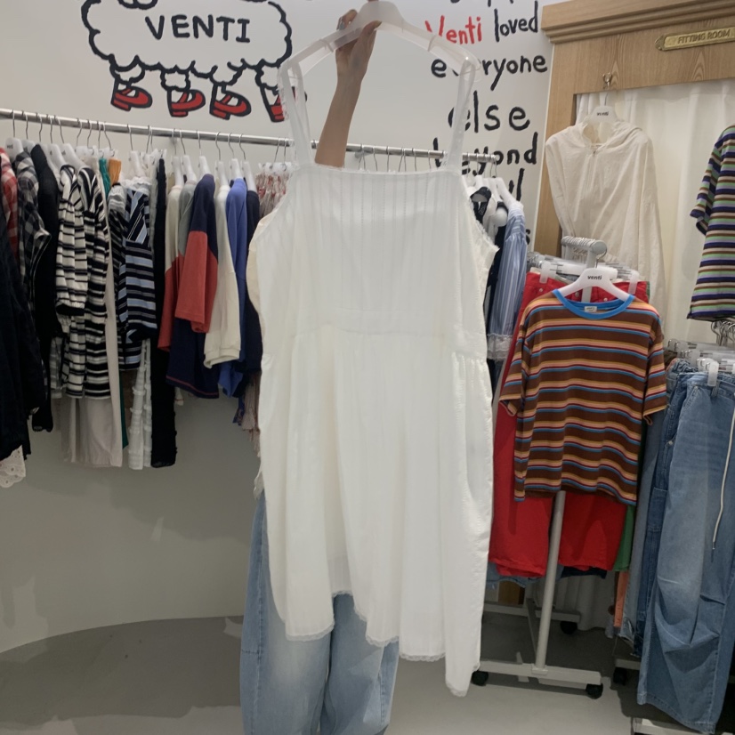VENTI東大門實拍韓國女裝新款人氣休閑時尚連衣裙吊帶裙格紋VENTI連衣裙圖色1