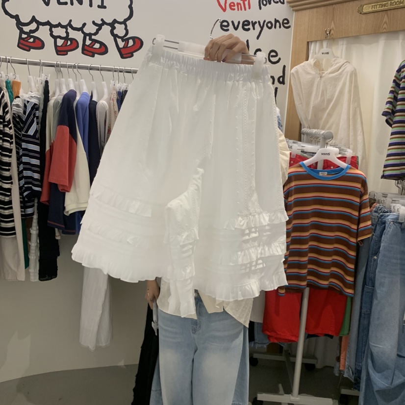 VENTI韓國代購女士新品熱賣26夏季休閑推薦26春夏短褲荷葉邊VENTI短褲