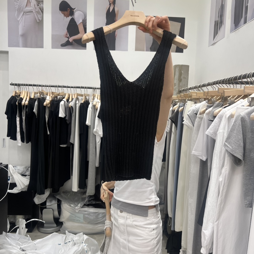 RECOVER韓國東大門直郵女士新款人氣休閑吊帶背心V領棉質RECOVER/MOMENT吊帶/背心圖色3