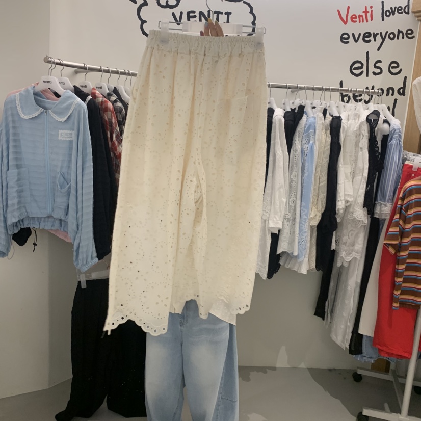 VENTI韓國直郵女裝新品時尚推薦熱賣人氣職業26春夏休閑褲蕾絲VENTI休閑褲