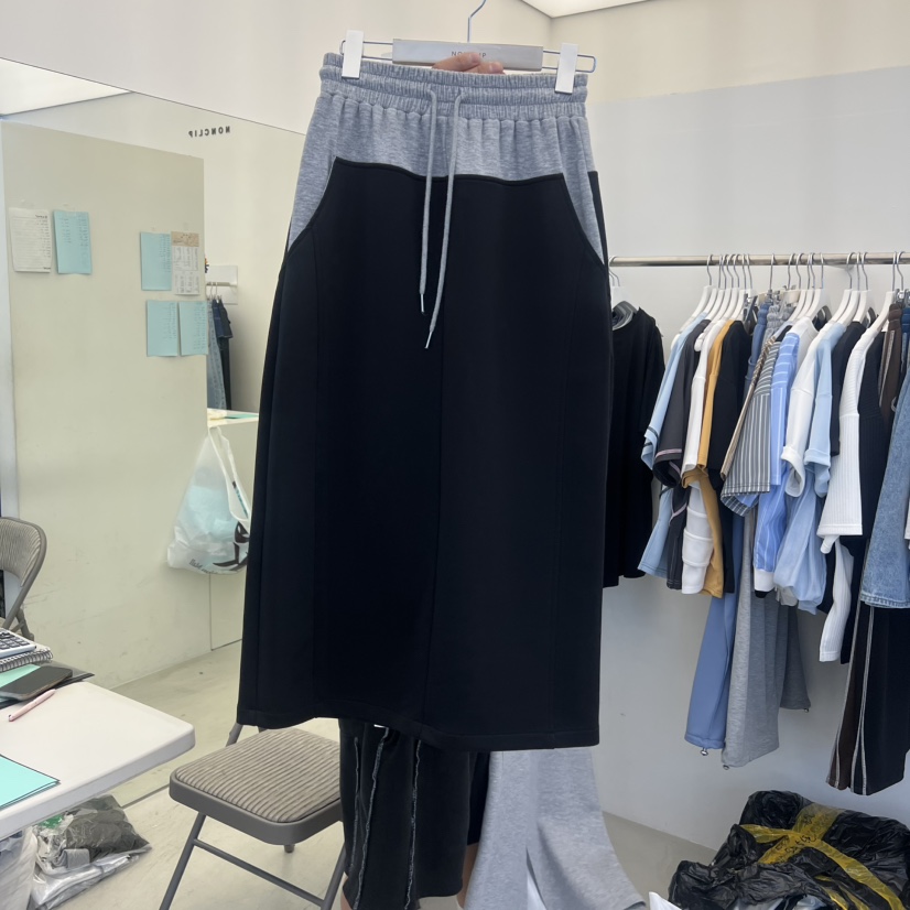 NON CLIP韓國代購女裝新品熱賣職業半身裙中短裙撞色條紋NON CLIP半身裙/中短裙圖色2