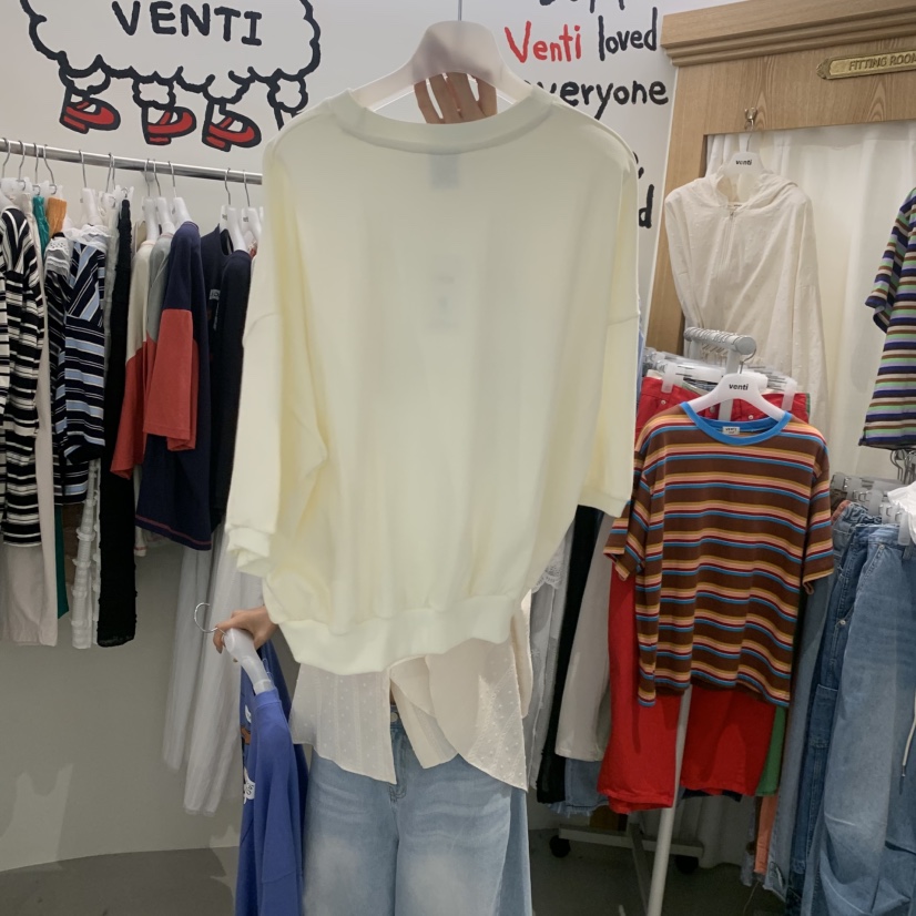 VENTI韓國直郵女士新品推薦人氣26春夏職業熱賣休閑26夏季T恤VENTIT恤
